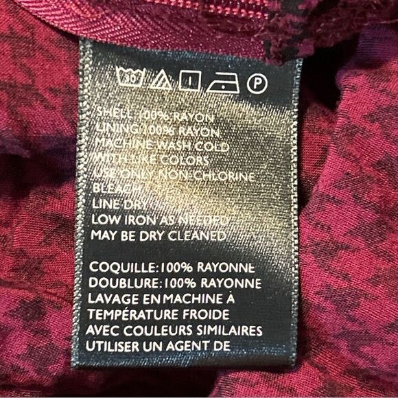 UO Bellina Button-Down Shirt Romper Wine Red Houndstooth 90s Retro Size 4 - Picture 12 of 12